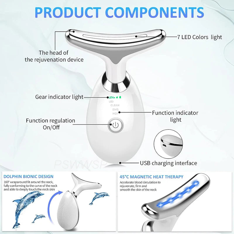 Facial Massager Neck Facial Beauty Device Lifting Tighten Skin Care Tool - glow vine